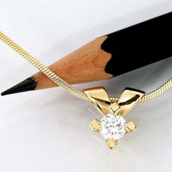Jewelz Guld Diamant Vedhæng 0,35ct, til female, fra Jan Jørgensen