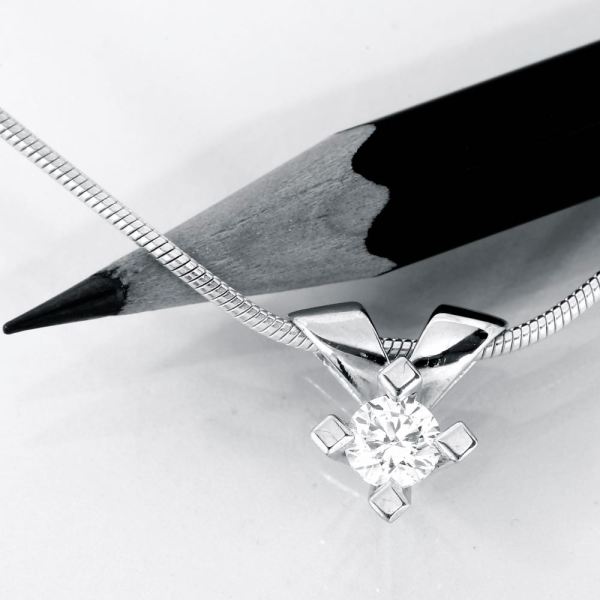 Jewelz Hvidguld Diamant Vedhæng 0,35ct, til female, fra Jan Jørgensen