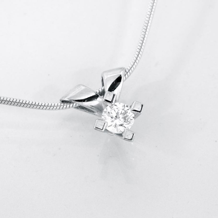 Jewelz Hvidguld Diamant Vedhæng 0,35ct, til female, fra Jan Jørgensen