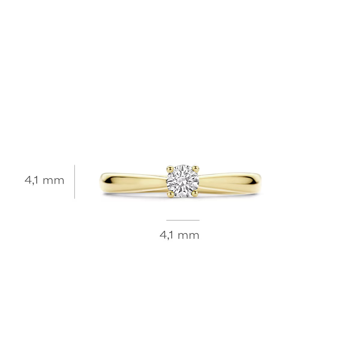 Blush 14 kt guld solitaire-ring med 0,25 ct rund labgrown diamant – elegant valg til enhver anledning