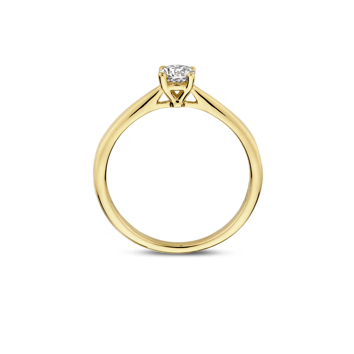 Blush ring i 14 kt gult guld med funklende 0,35 ct labgrown diamant – perfekt som forlovelsesring eller gave