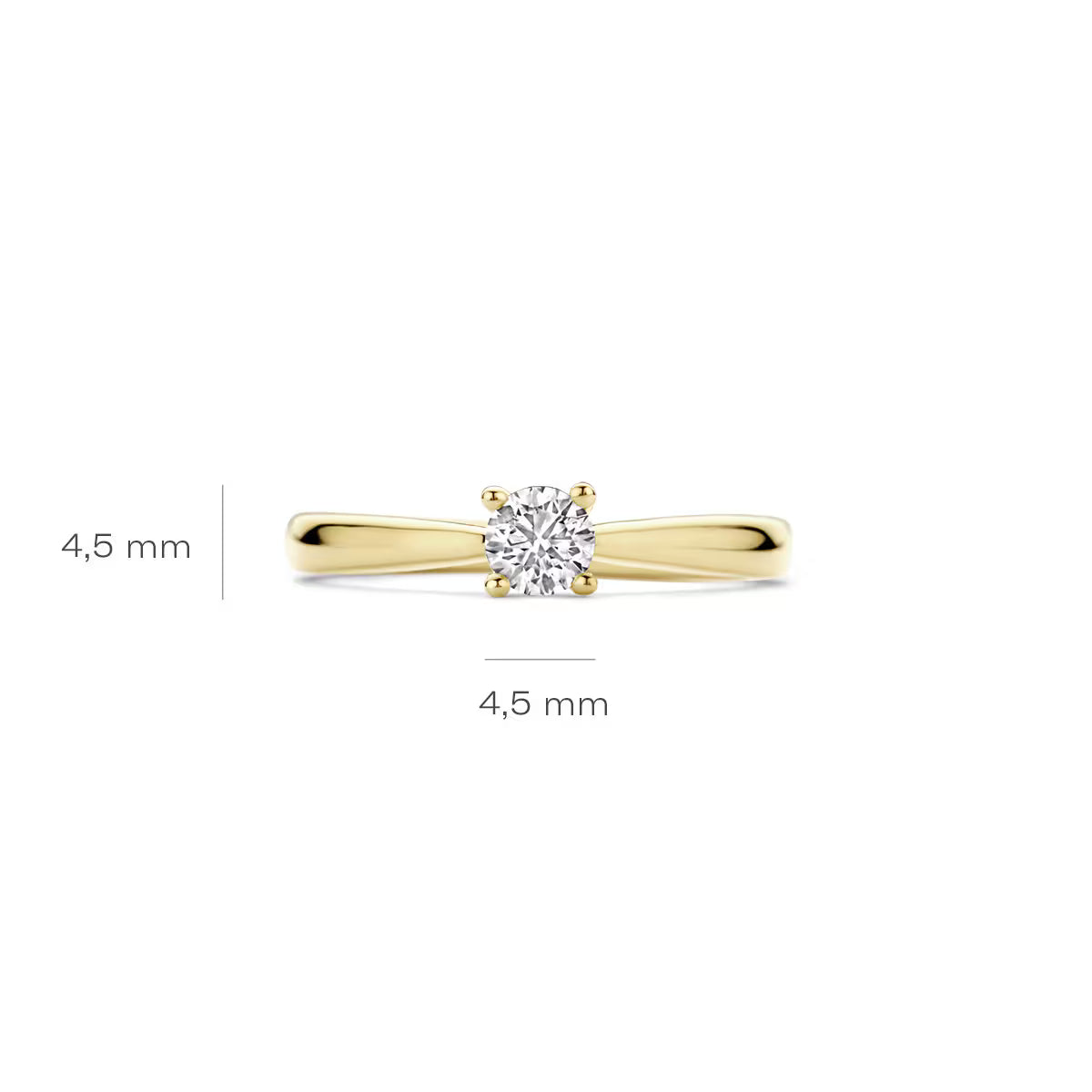 Blush 14 kt guld solitaire-ring med 0,35 ct rund labgrown diamant – luksuriøst og feminint smykke
