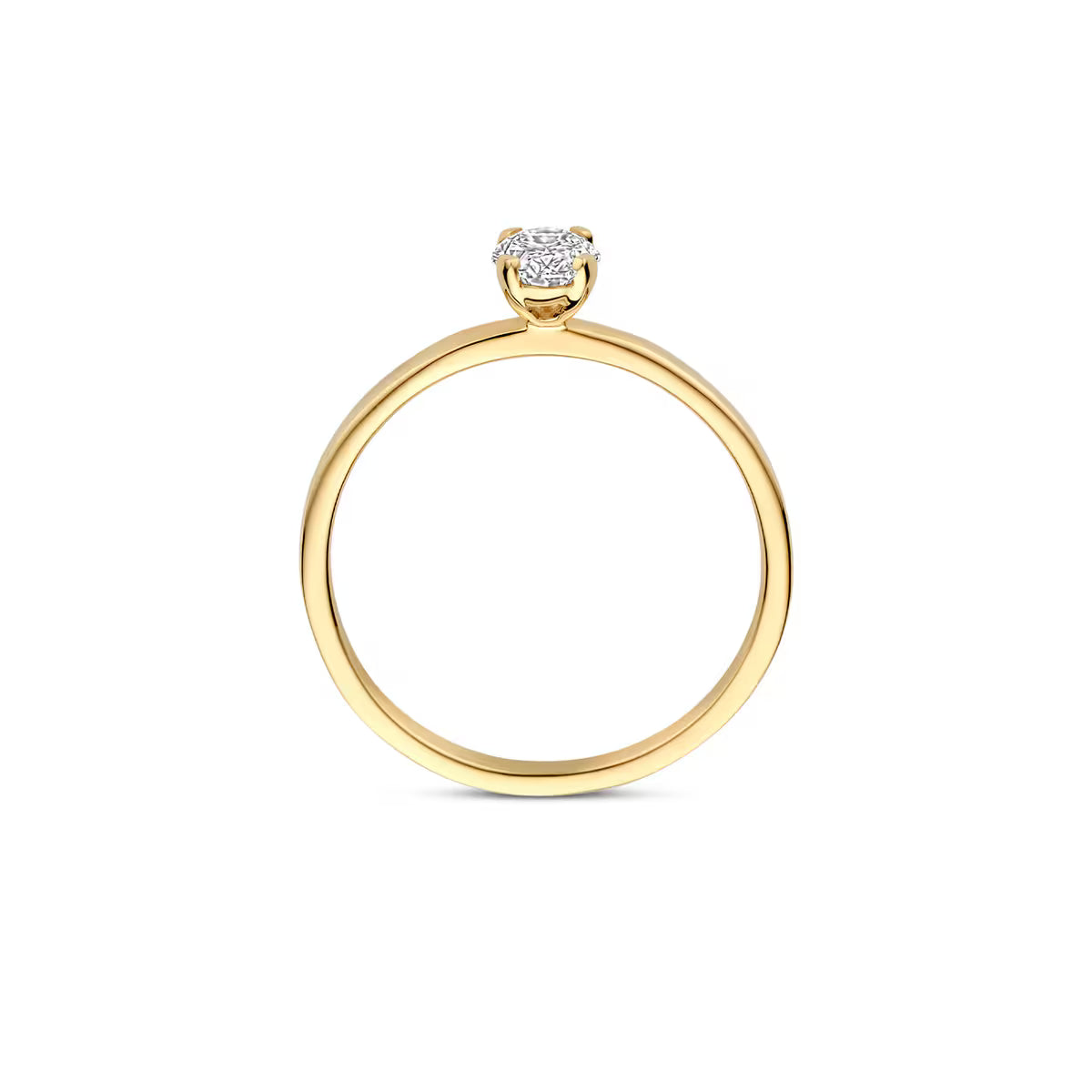 Blush ring i 14 kt gult guld med funklende 0,50 ct labgrown diamant – tidløs elegance til særlige øjeblikke