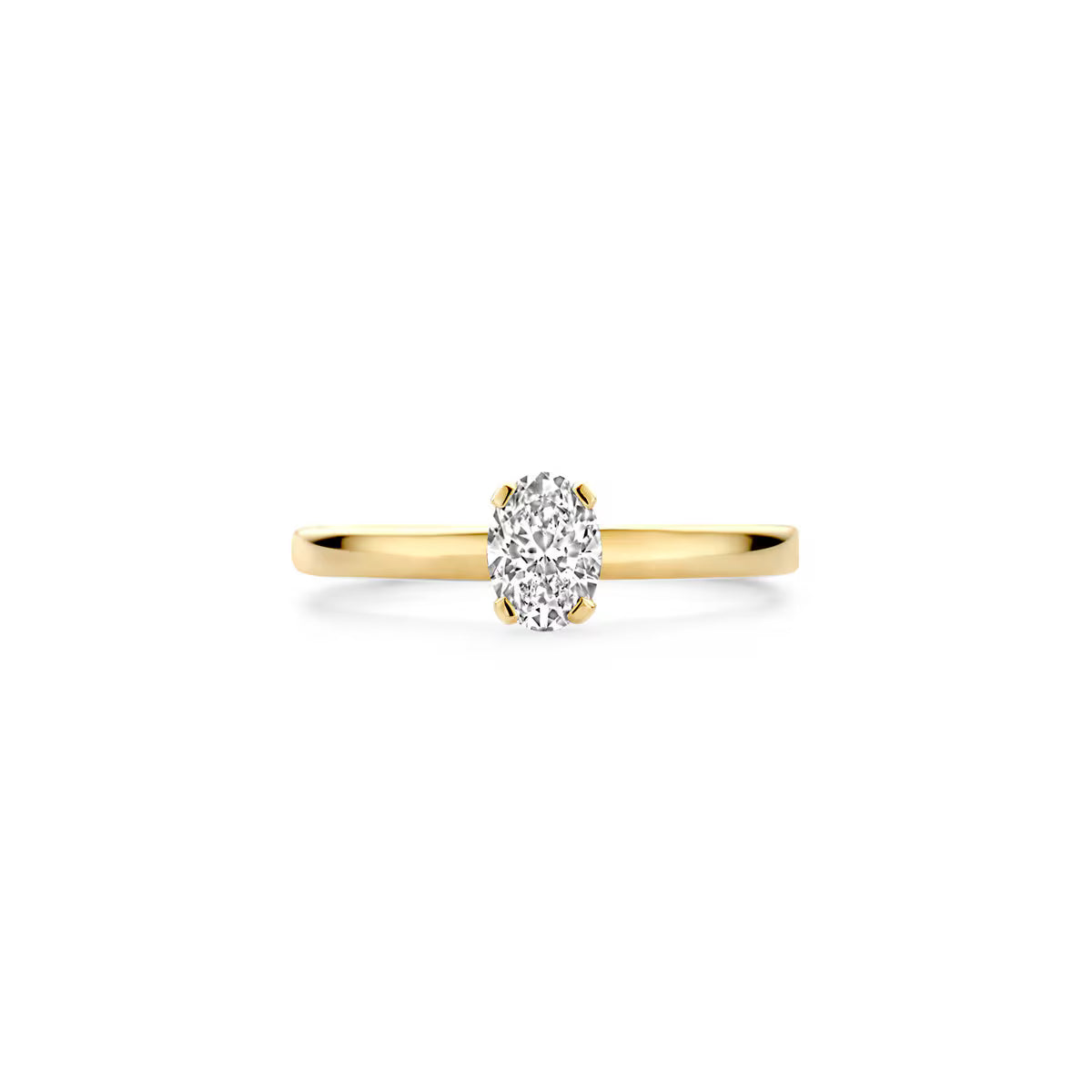 Nærbillede af Blush solitaire-ring i 14 kt guld med 0,50 ct labgrown diamant – eksklusivt og sofistikeret design