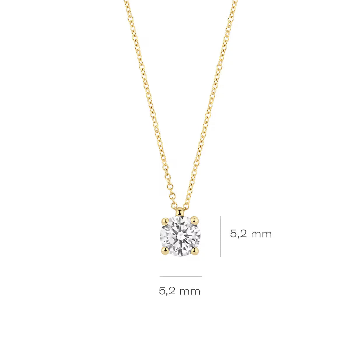 Elegant Blush collier med rundslibet 0,45 ct labgrown diamant i 14 kt gult guld – klassisk design