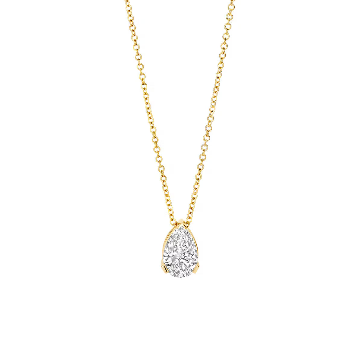 Blush collier i 14 kt guld med dråbeformet 0,50 ct labgrown diamant – elegant halskæde