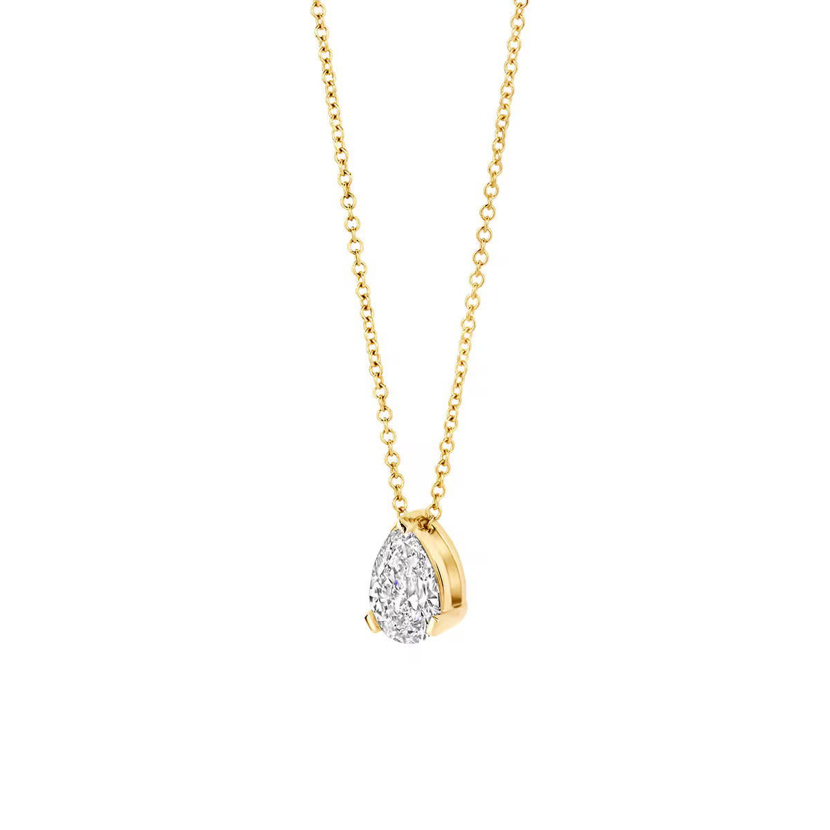 Blush collier i 14 kt guld med dråbeformet 0,50 ct labgrown diamant – elegant halskæde