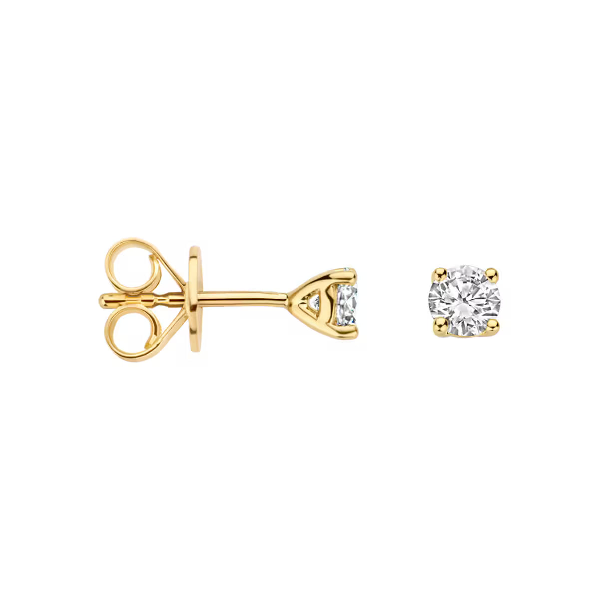 Nærbillede af Blush ørestikker i 14 kt guld med funklende 2 x 0,20 ct labgrown diamanter – tidløs feminin luksus