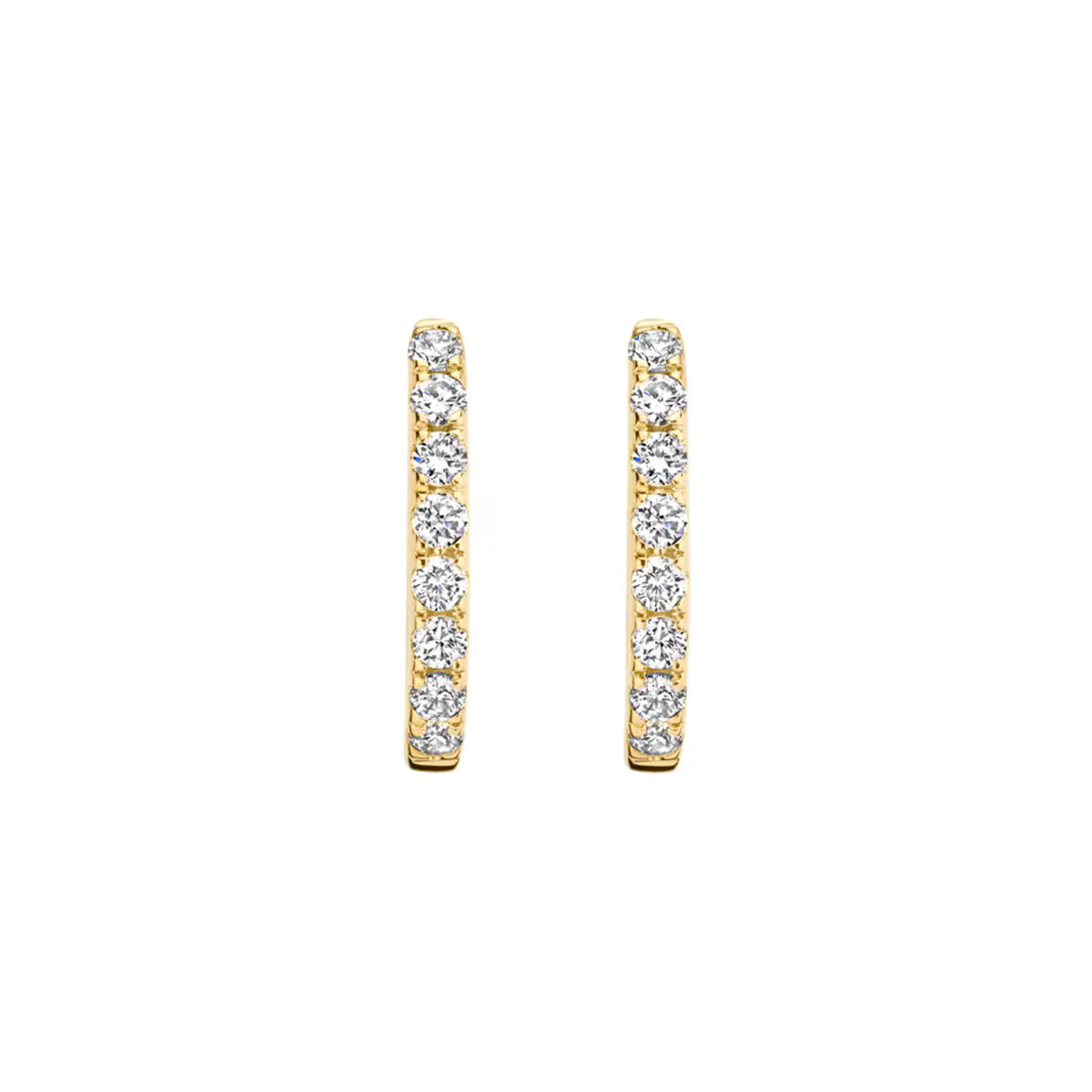 Blush øreringe med funklende 2 x 0,12 ct labgrown diamanter i 14 kt gult guld – feminin luksus til hverdag og fest