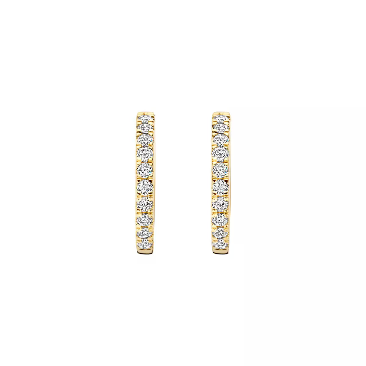 Blush øreringe med slankt design i 14 kt guld og funklende 2 x 0,165 ct labgrown diamanter – feminin luksus