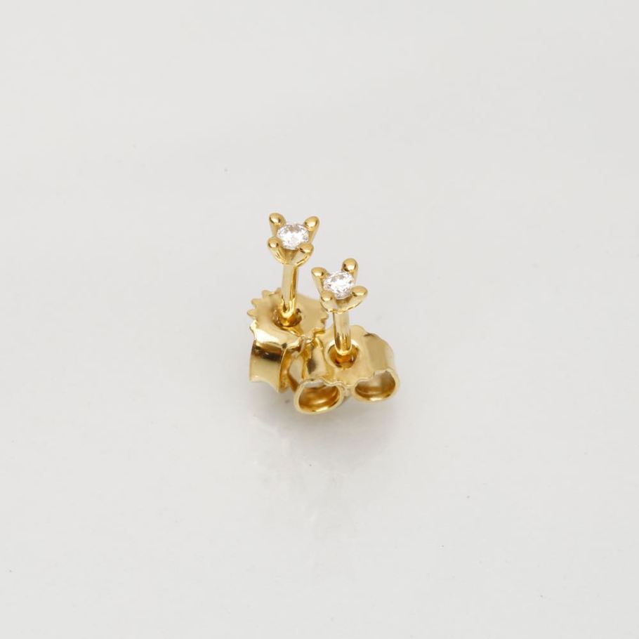 Luxuz Guld Diamant Ørestik 0,05ct, til female; male; unisex, fra Jan Jørgensen