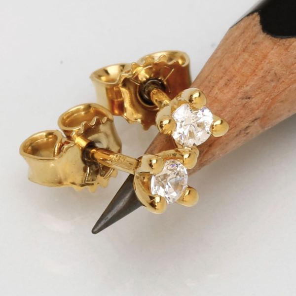 Luxuz Guld Diamant Ørestik 0,10ct, til female; male; unisex, fra Jan Jørgensen