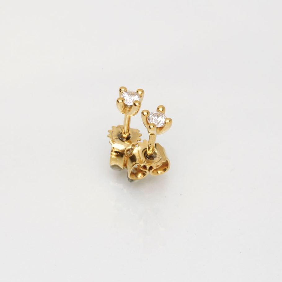 Luxuz Guld Diamant Ørestik 0,10ct, til female; male; unisex, fra Jan Jørgensen