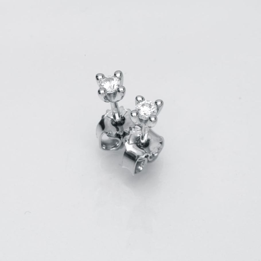 Luxuz Hvidguld Diamant Ørestik 0,15ct, til female; male; unisex, fra Jan Jørgensen