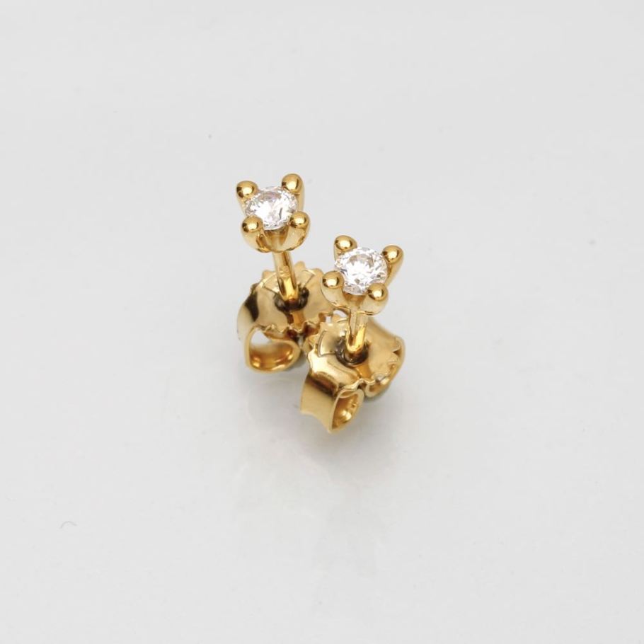 Luxuz Guld Diamant Ørestik 0,15ct, til female; male; unisex, fra Jan Jørgensen