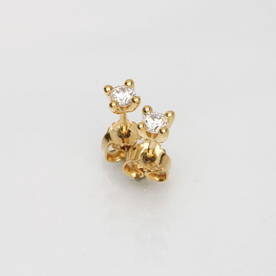 Luxuz Guld Diamant Ørestik 0,25ct, til female; male; unisex, fra Jan Jørgensen