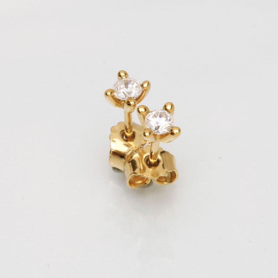 Luxuz Guld Diamant Ørestik 0,35ct, til female; male; unisex, fra Jan Jørgensen