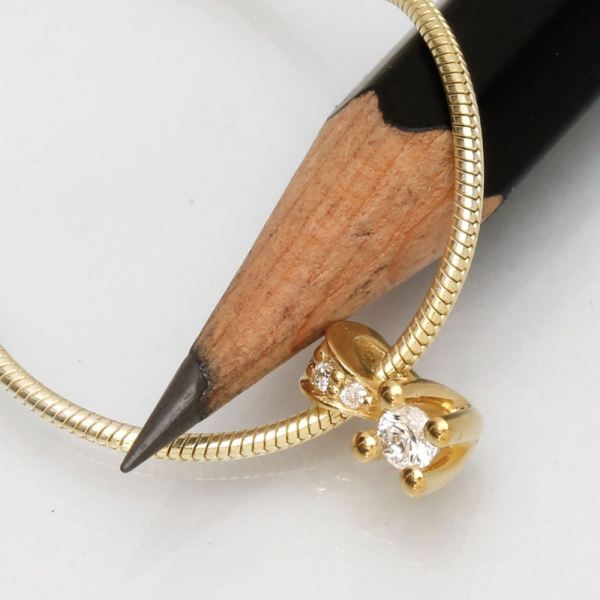 Luxuz Guld Diamant Vedhæng 0,05ct+0,03ct, til female, fra Jan Jørgensen