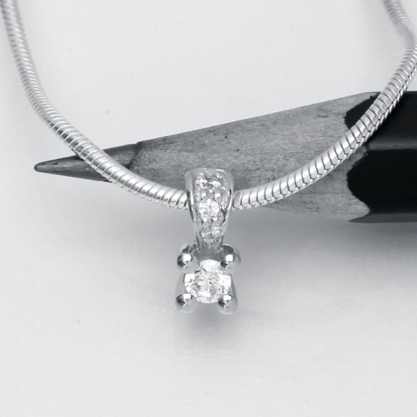 Luxuz Hvidguld Diamant Vedhæng 0,05ct+0,03ct, til female, fra Jan Jørgensen