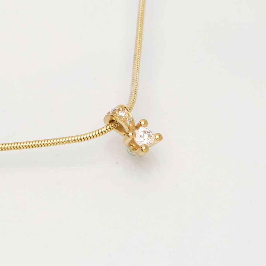 Luxuz Guld Diamant Vedhæng 0,10ct+0,035ct, til female, fra Jan Jørgensen