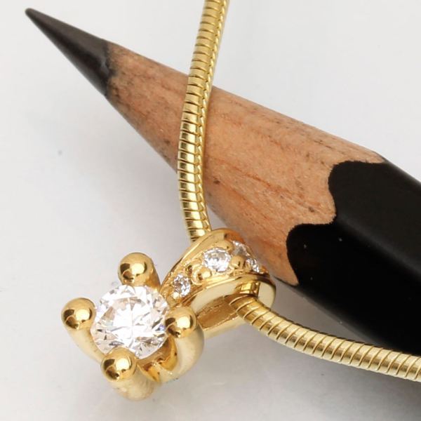 Luxuz Guld Diamant Vedhæng 0,15ct+0,045ct, til female, fra Jan Jørgensen