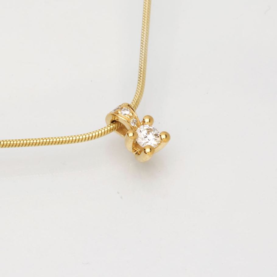 Luxuz Guld Diamant Vedhæng 0,15ct+0,045ct, til female, fra Jan Jørgensen