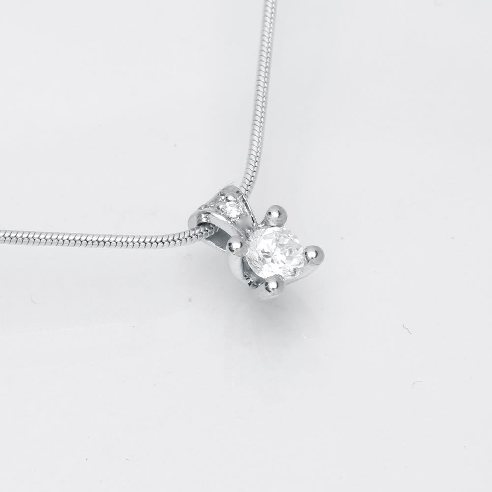 Luxuz Hvidguld Diamant Vedhæng 0,35ct+0,055ct – Smykke i sølv fra Jan Jørgensen – Varenr. LUP35HG-LAB14K