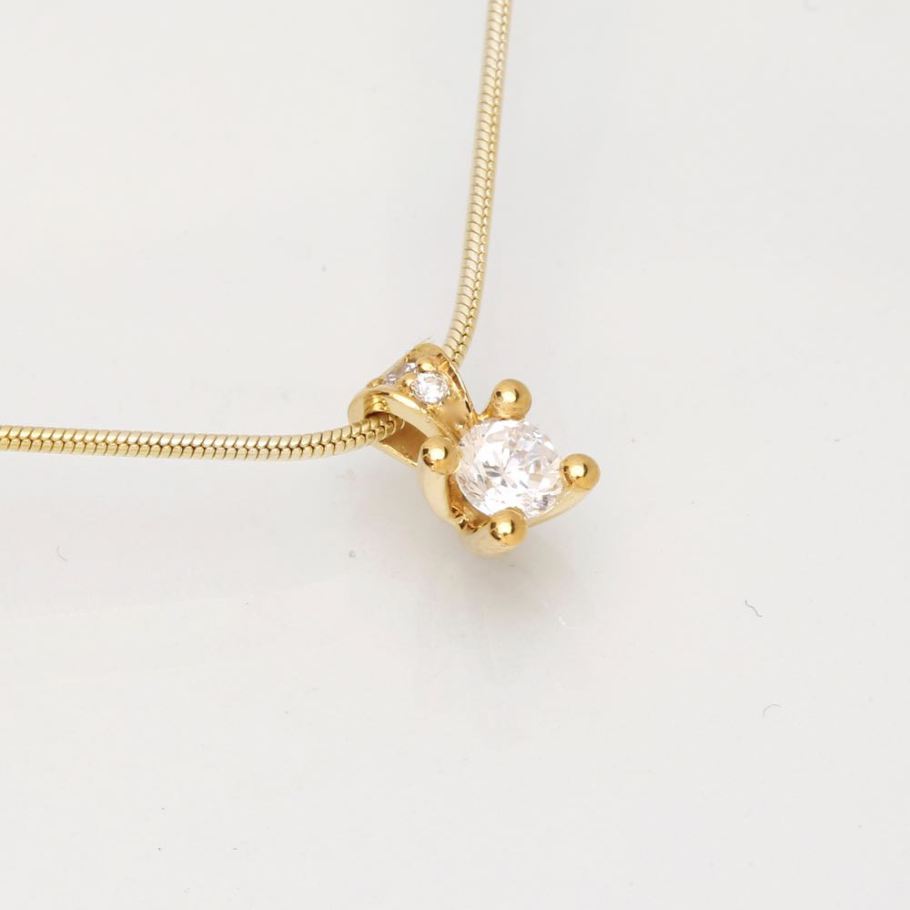Luxuz Guld Diamant Vedhæng 0,35ct+0,055ct, til female, fra Jan Jørgensen