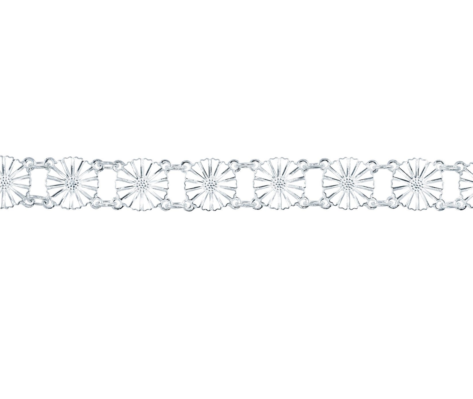 Marguerit armbånd 13x11mm hvid emalje 925, i silver, til female, fra Lund Copenhagen