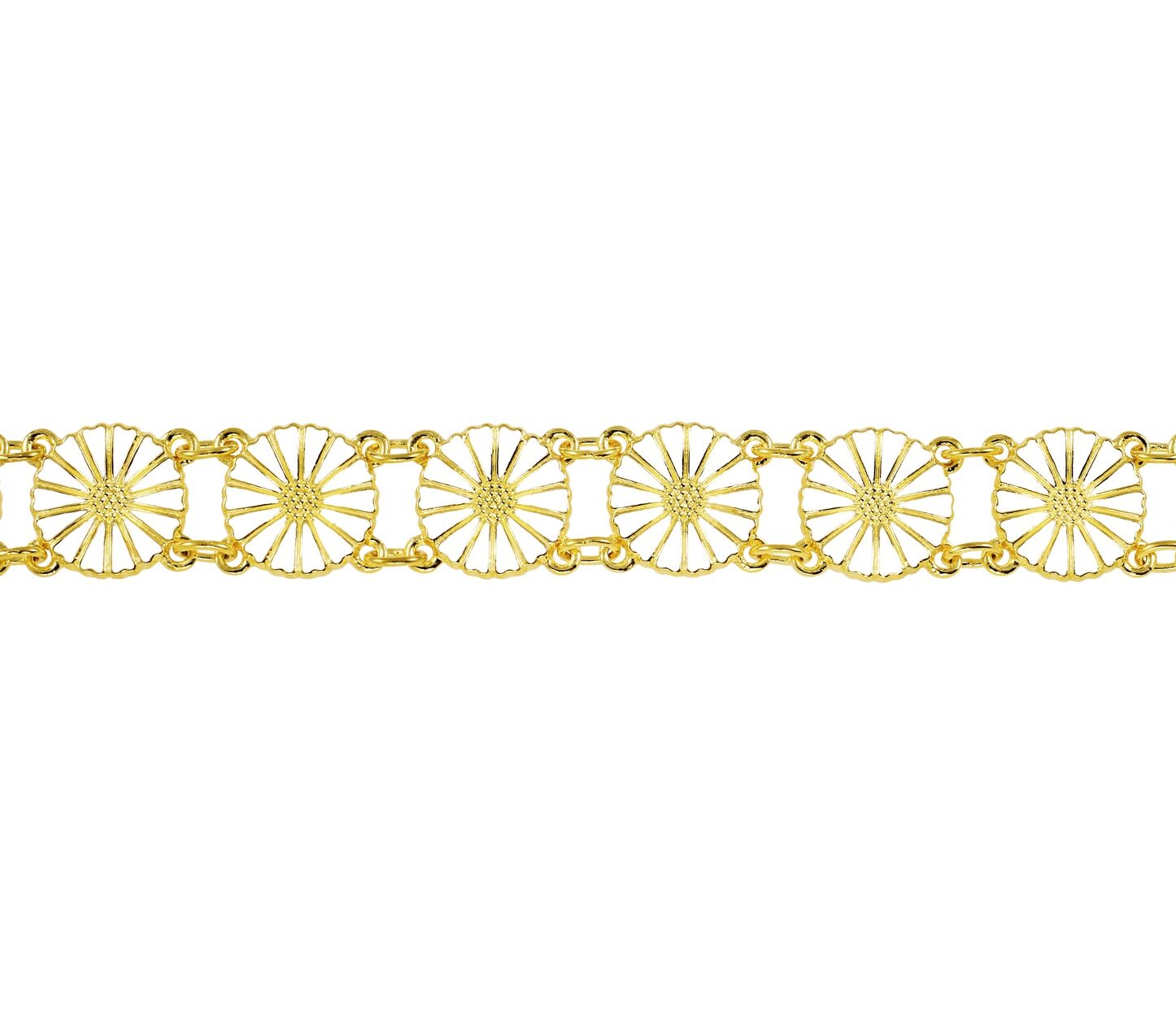 Marguerit armbånd forgyldt med 13x11mm hvid emalje 925, i enamel; silver, til female, fra Lund Copenhagen