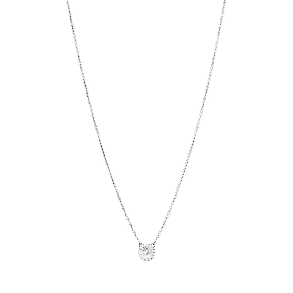 Marguerit collier med 1x11mm 42-45cm hvid emalje 925, til female, fra Lund Copenhagen