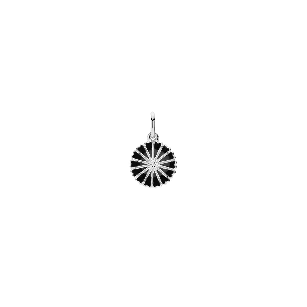 Marguerit vedhæng 11mm med sort emalje 925, i enamel, til female, fra Lund Copenhagen
