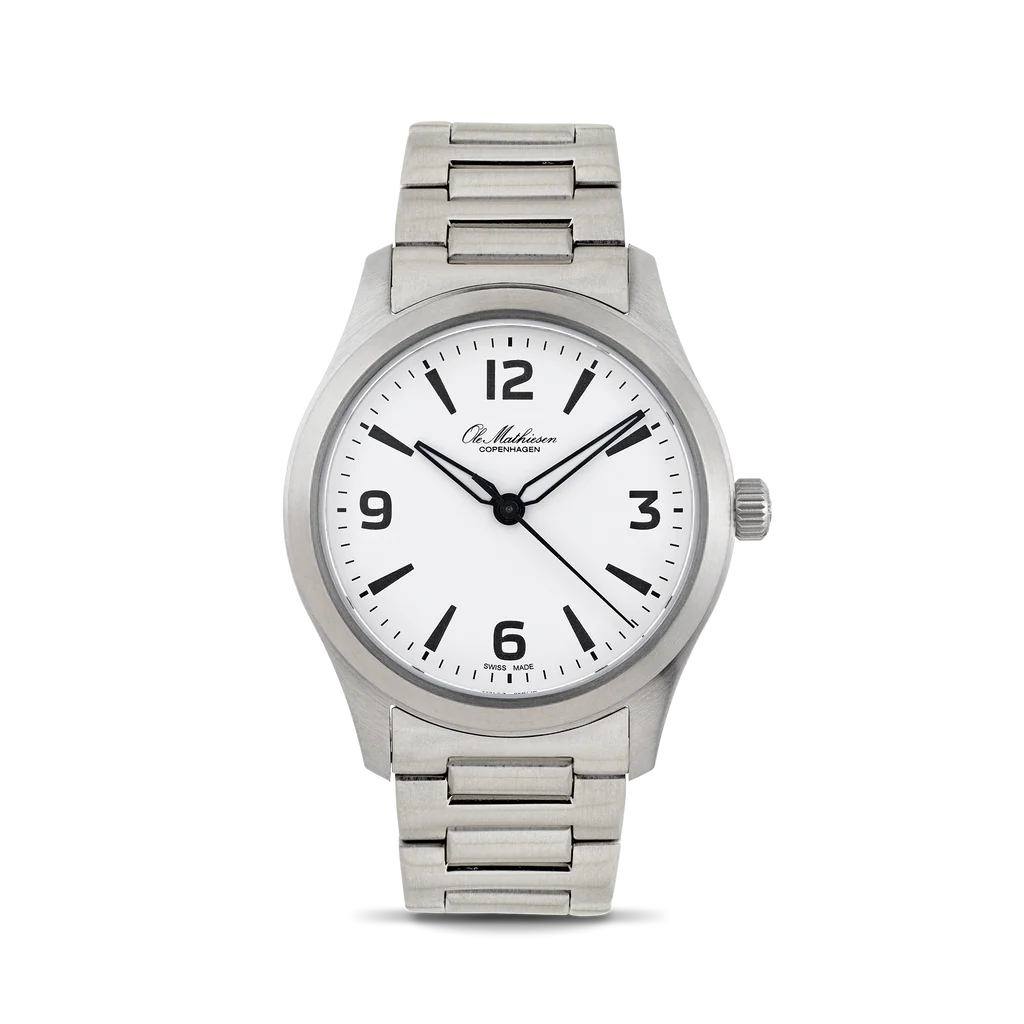 Ole Mathiesen 1919 Sportivo mens-size med lænke 40mm, fra Ole Mathiesen