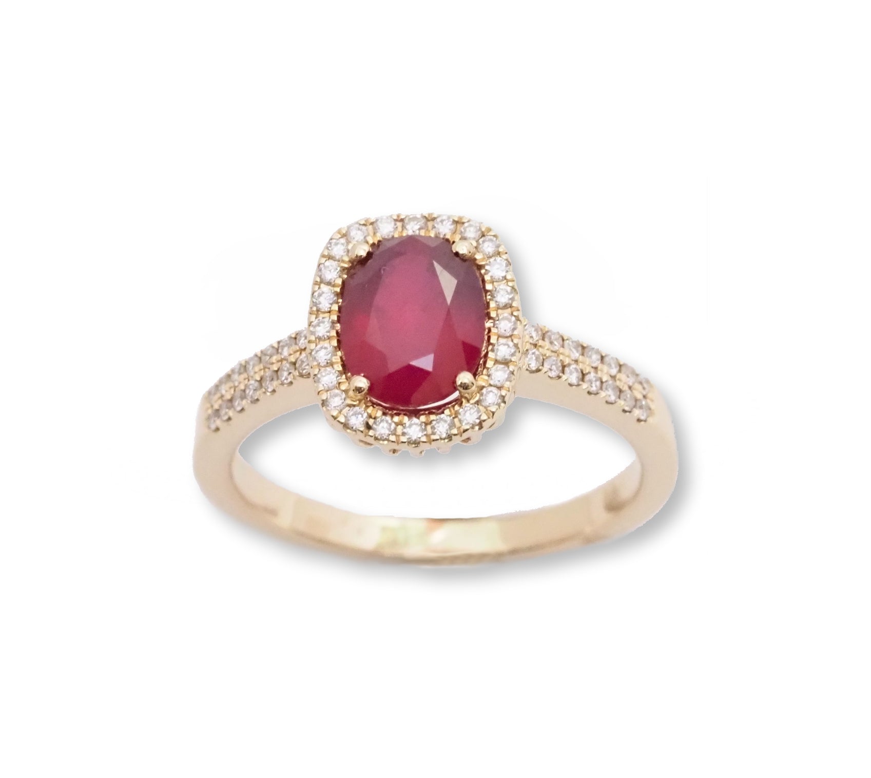 Blomster Ring M. Rubin 14kt., i gold, til other; female, fra Blomster Jewellery