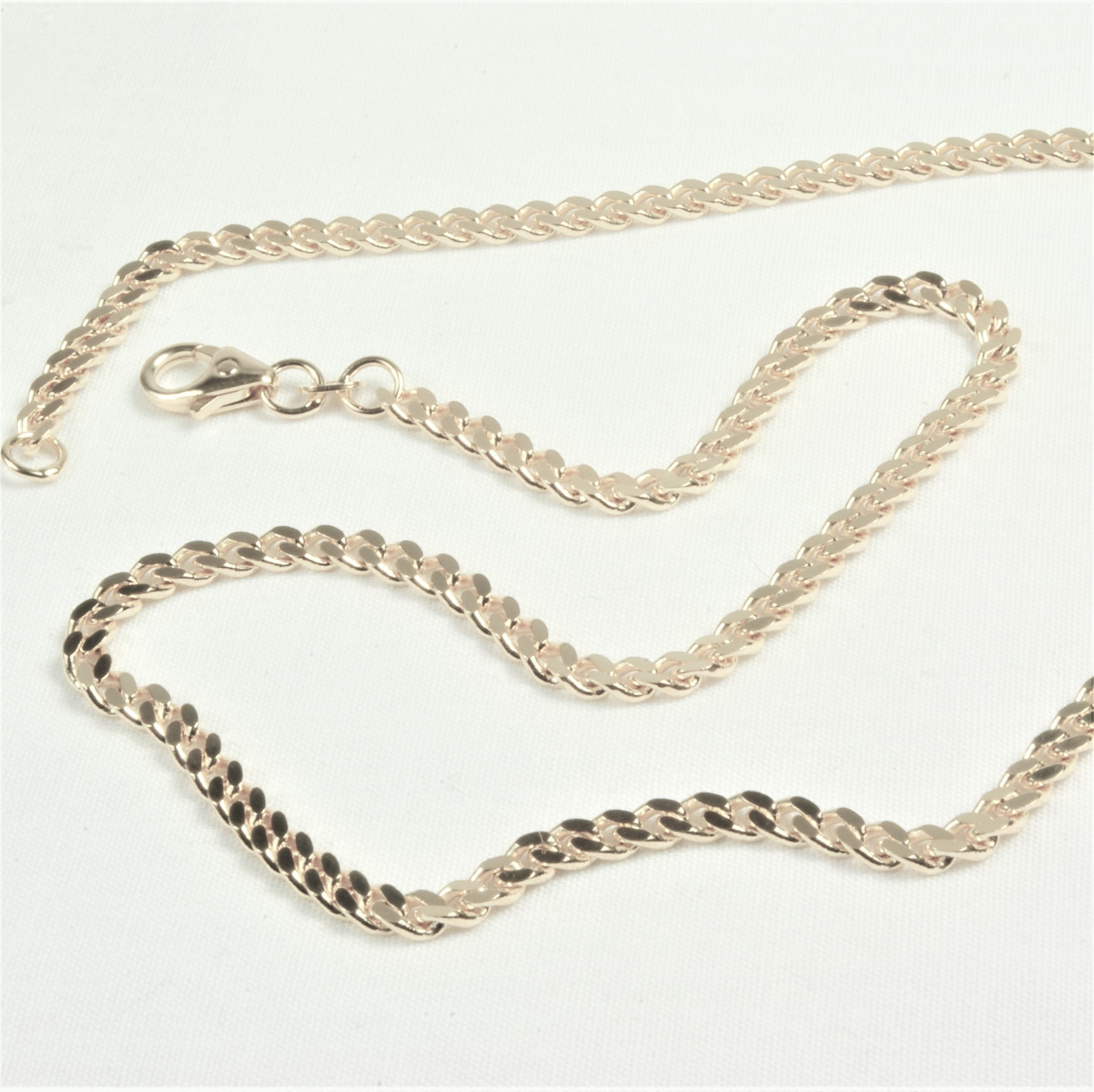 14Kt Hvidguld Panser Facet halskæde 50cm, i white-gold, til female; male; unisex, fra BNH