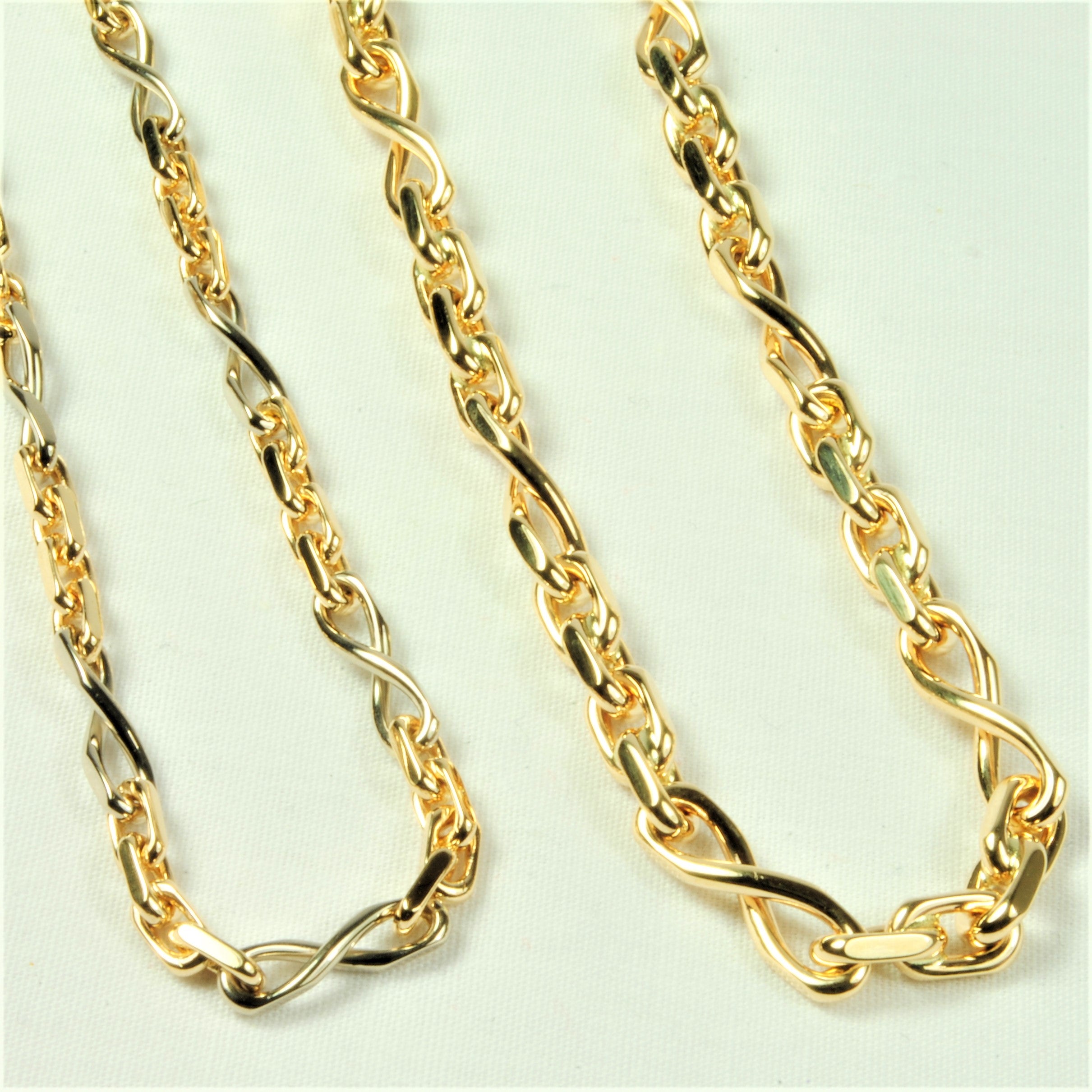 14Kt tofarvet Guld-/hvidguld Anker Sløjfe halskæde 70cm, i white-gold; gold, til female; male; unisex, fra BNH