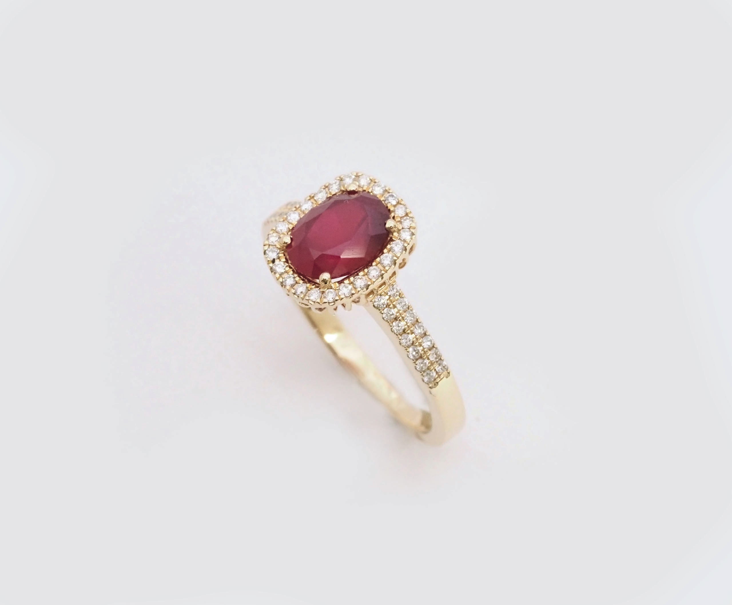 Blomster Ring M. Rubin 14kt., i gold, til other; female, fra Blomster Jewellery