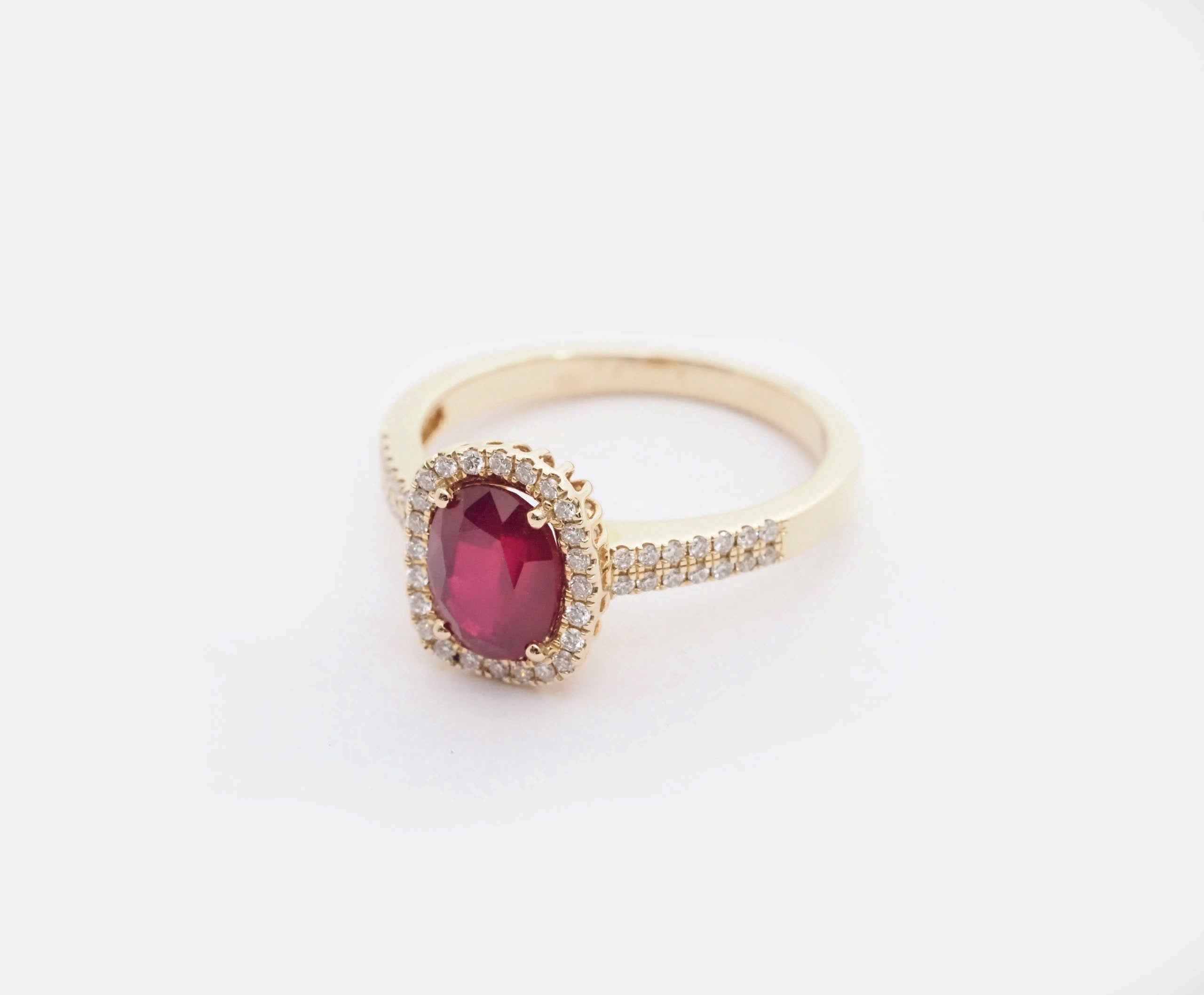 Blomster Ring M. Rubin 14kt., i gold, til other; female, fra Blomster Jewellery