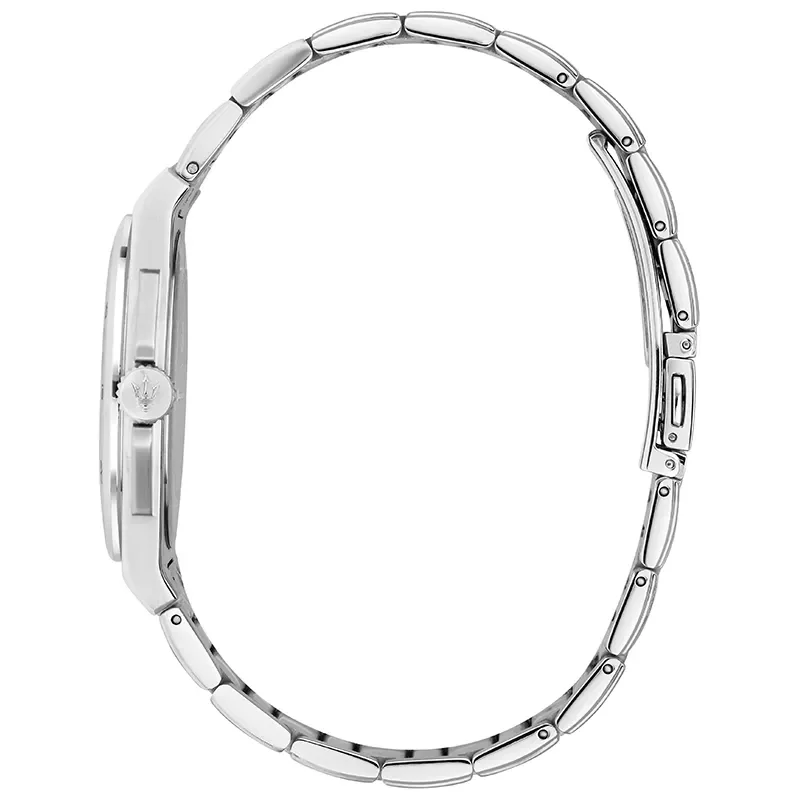 Sideprofil af Maserati Velocità Slim R8853153006 med stållænke og kronedetalje