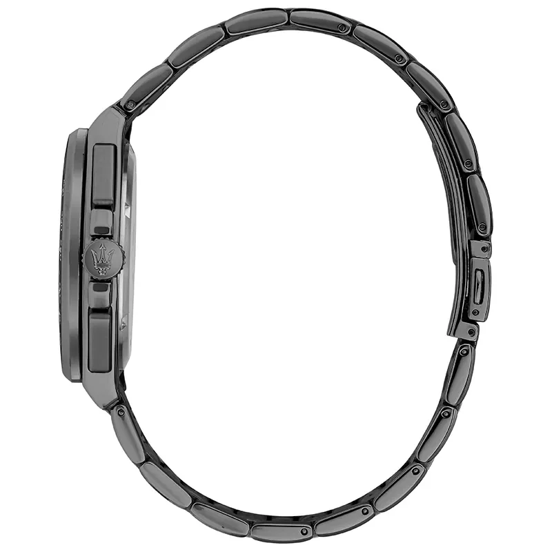 Sideprofil af Maserati Velocità R8873652015 med mørk stållænke og kronedetalje