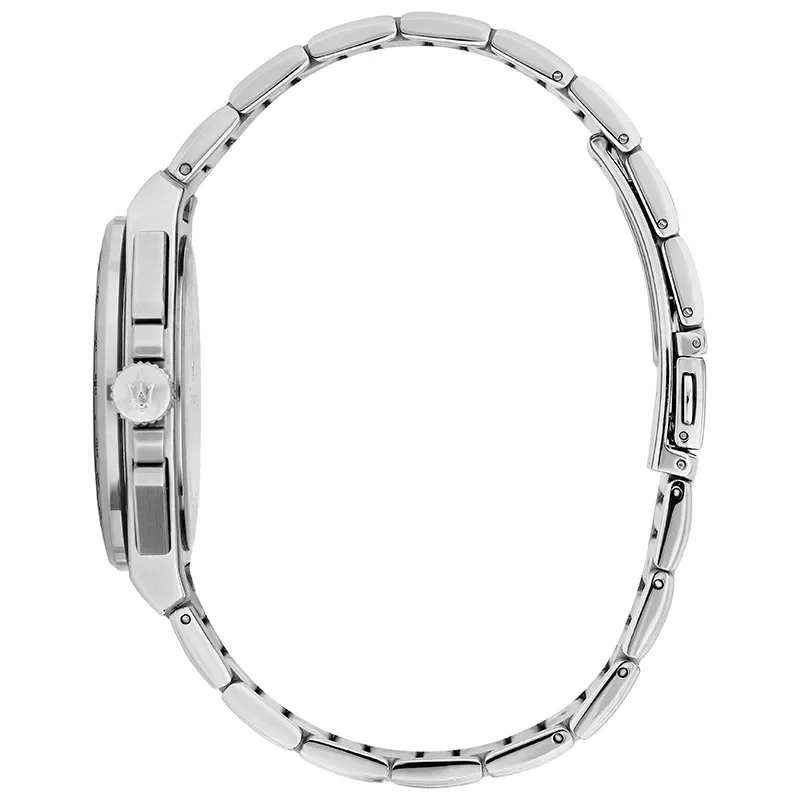 Sideprofil af Maserati Velocità Slim R8873653005 med stållænke og kronedetalje