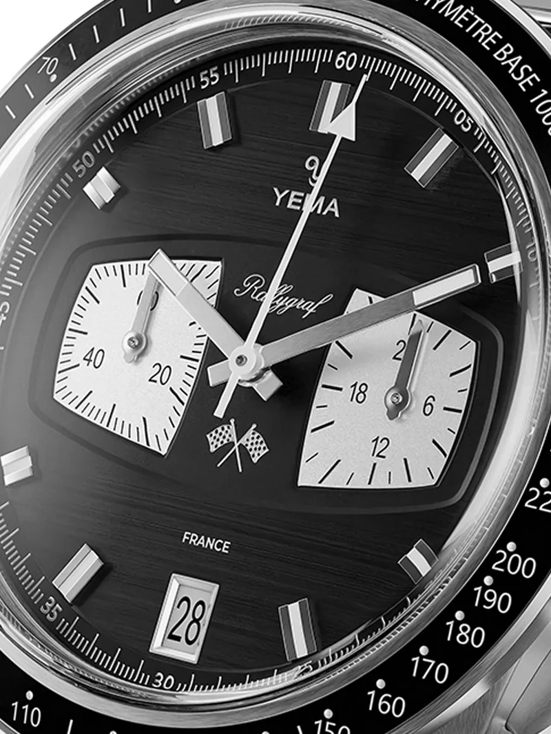 YEMA - Rallygraf Meca-Quartz II Reverse Panda, fra Yema