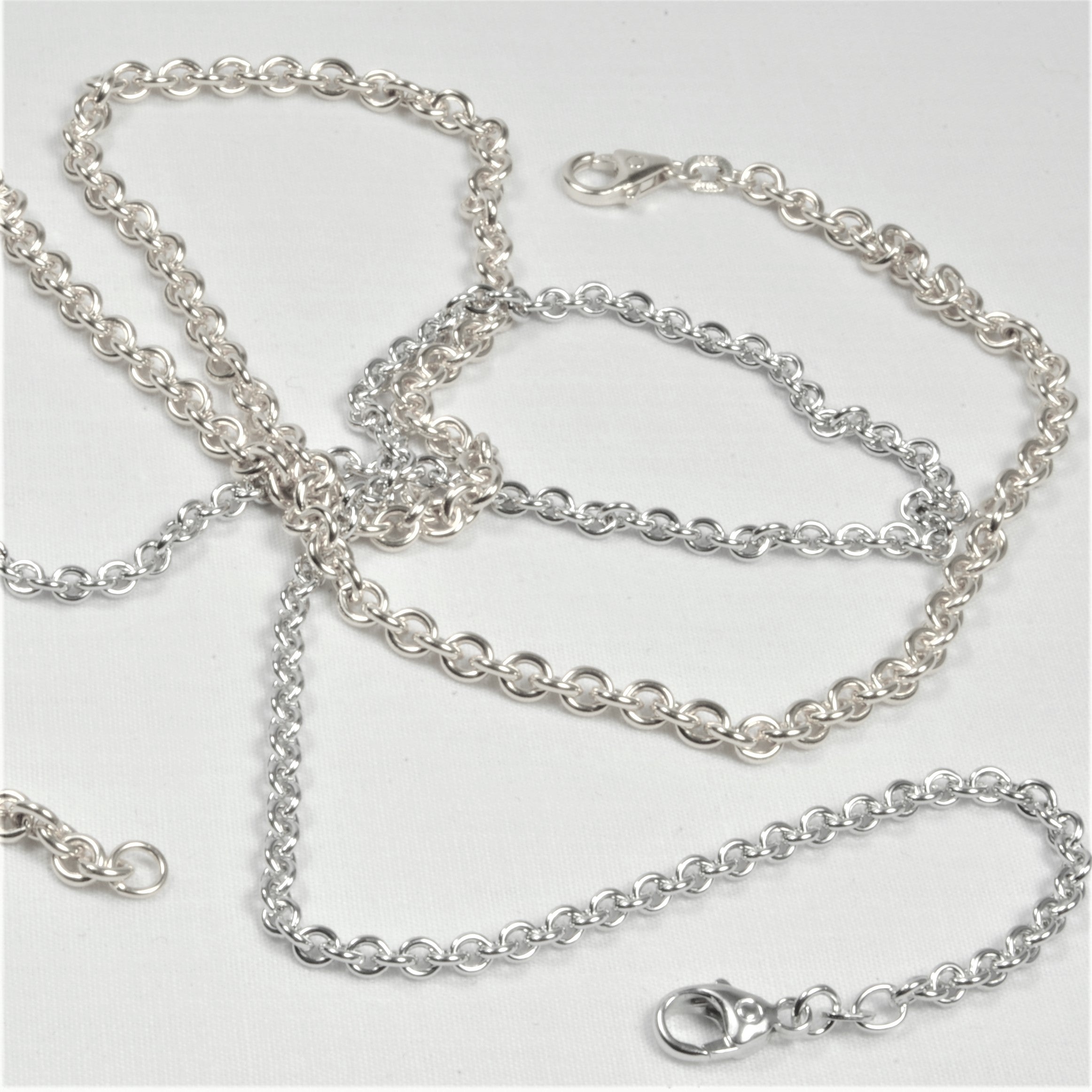 Sølv Rund Anker Halskæde 45 cm, til female; male; unisex, fra BNH SØLVKÆDER