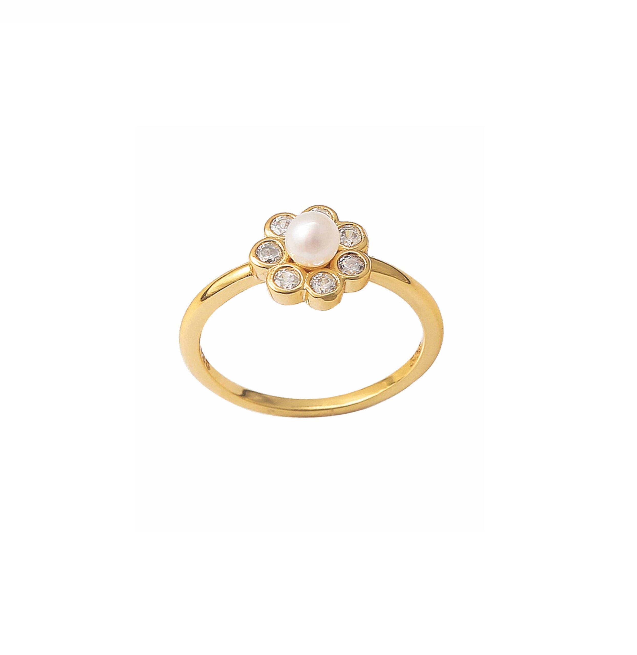 Hultquist Aya flower ring FG, i sterling-silver; gold, til female, fra Hultquist