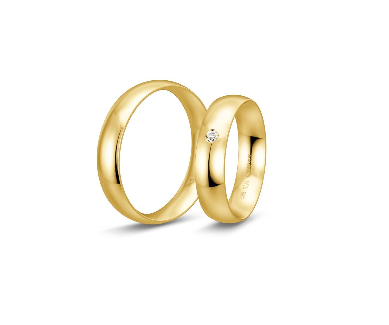 Saint Maurice Vielsesringe 14kt - Sæt 10, fra Saint Maurice