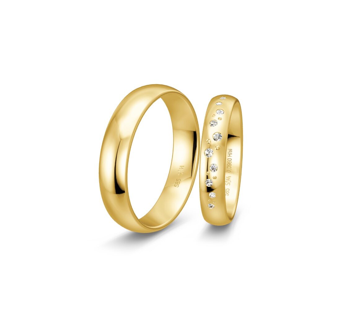 Saint Maurice Vielsesringe 14kt - Sæt 4, fra Saint Maurice