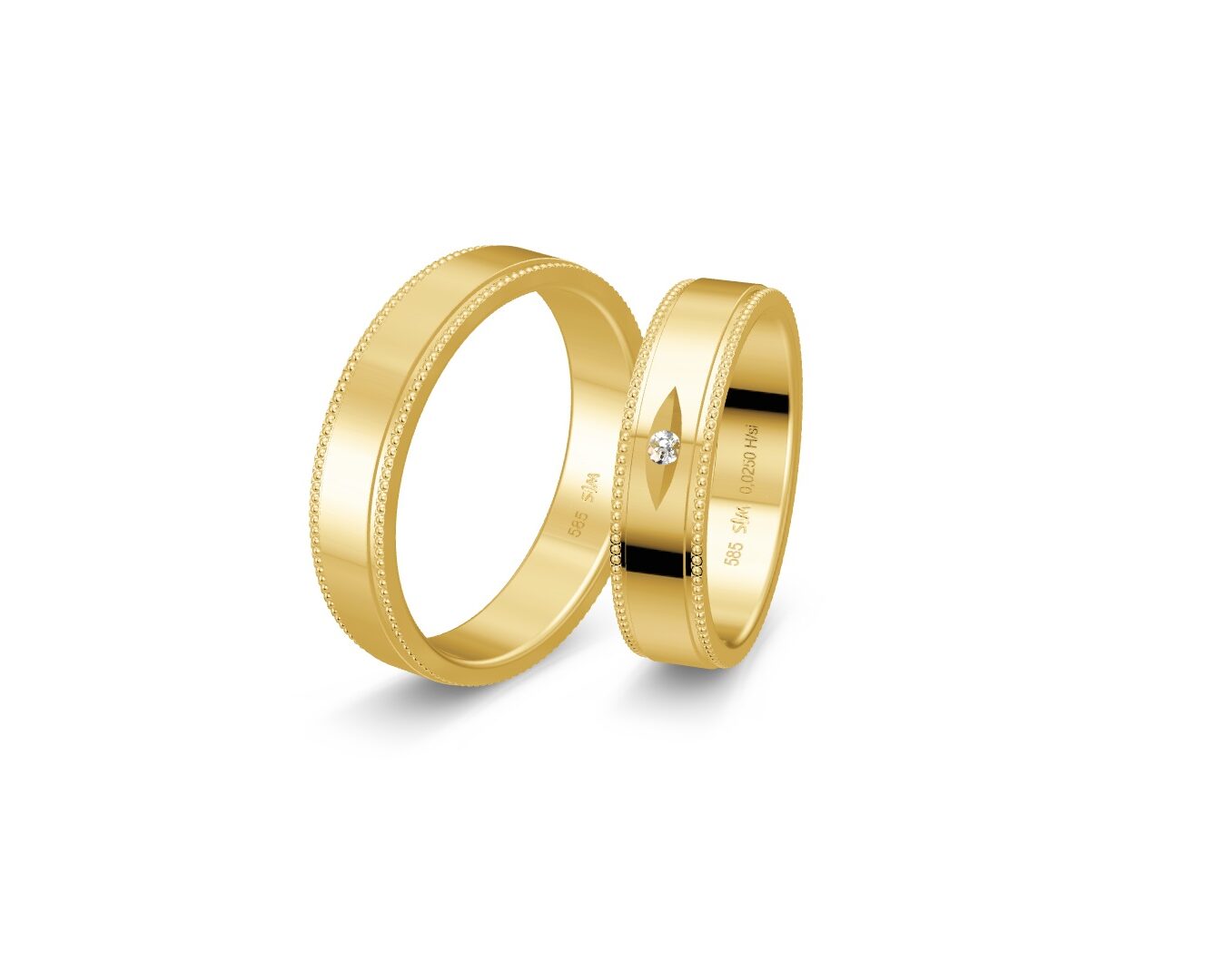 Saint Maurice Vielsesringe 14kt - Sæt 5, fra Saint Maurice