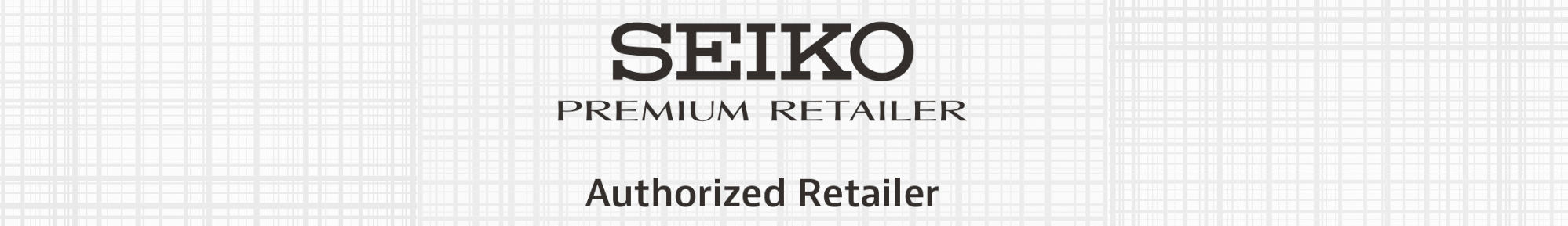 Seiko Premium Retailer Authorized Retailer logo på gitter baggrund