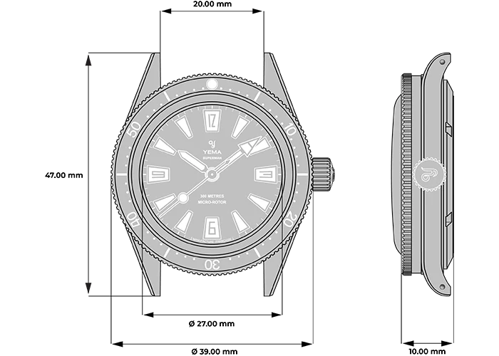 YEMA - Skin Diver Slim CMM.20 Limited Edition 097/500, fra Yema
