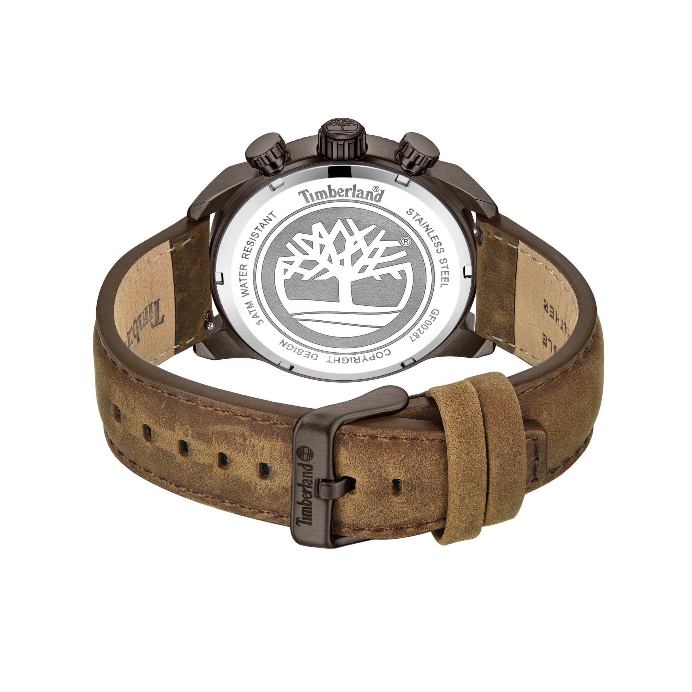 Timberland Henniker II TDWGF0028706 set bagfra med bagkasse i stål og brun rem med spænde